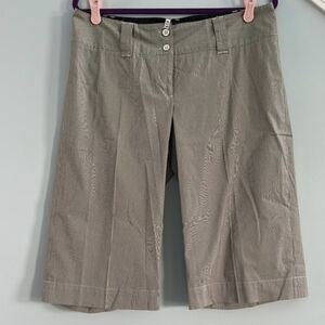 Gray Black Striped Women's Casual Bermuda Shorts Slacks Business Size 10 RW&CO
